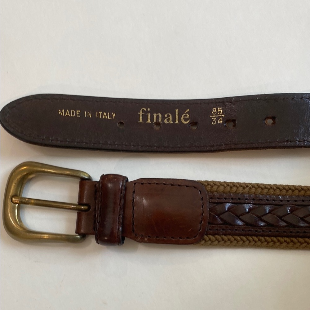FINALE Brown Braid Leather Belt Made in Italy - Picture 6 of 14
